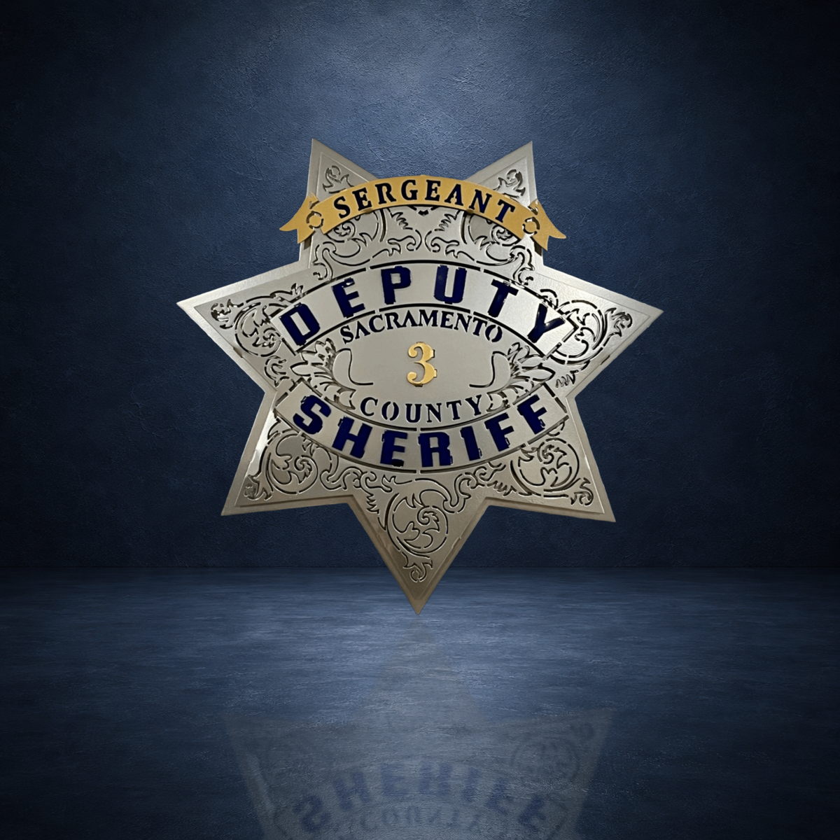 Sacramento County Sheriff Star powder-coated aluminum sign detail 5