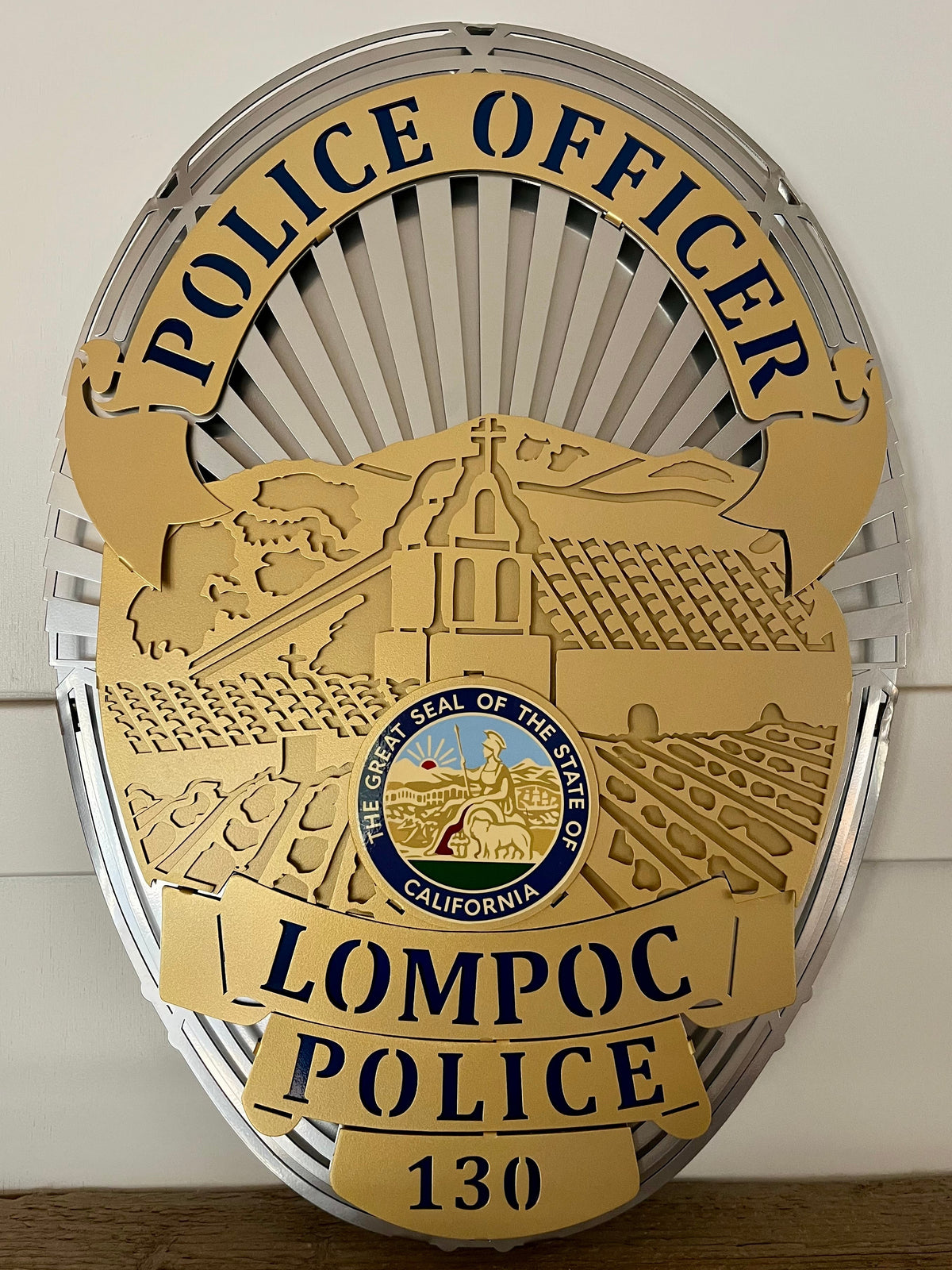 Lompoc Police Department powder-coated aluminum sign detail 5