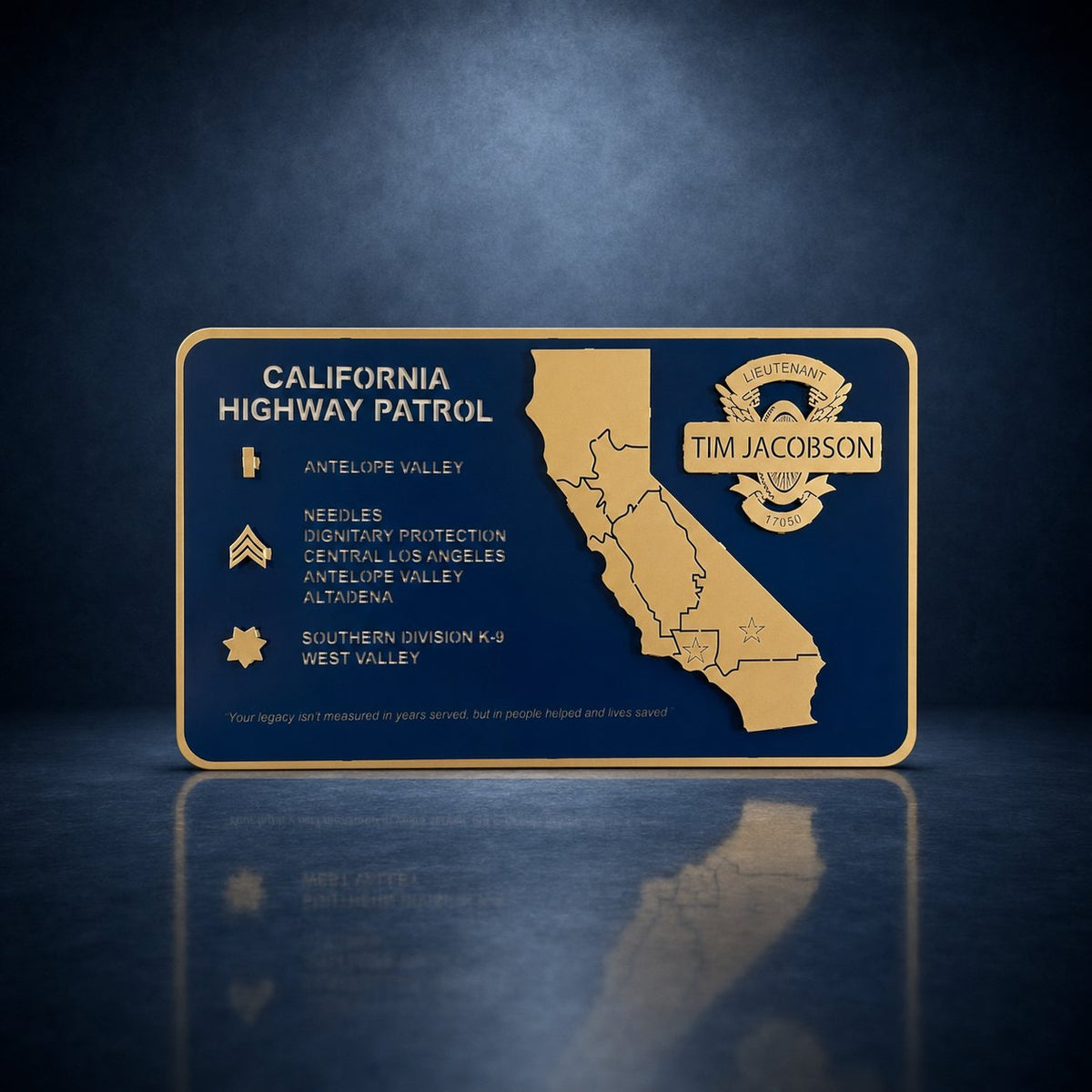 Career plaque against a dark blue studio background, Career Path - Large by IRONiNK.