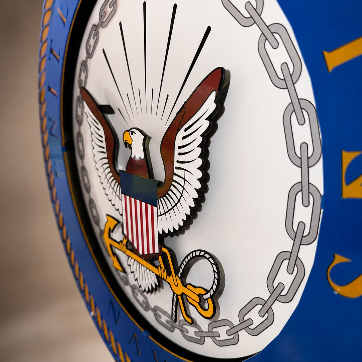 Close-up of eagle and anchor details, US NAVY Sign by IRONiNK.