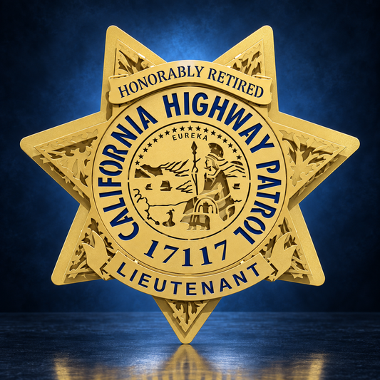 California Highway Patrol Star handcrafted aluminum sign by IRONiNK