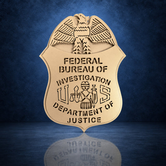 FBI Federal Bureau of Investigation Badge Sign handcrafted aluminum sign by IRONiNK