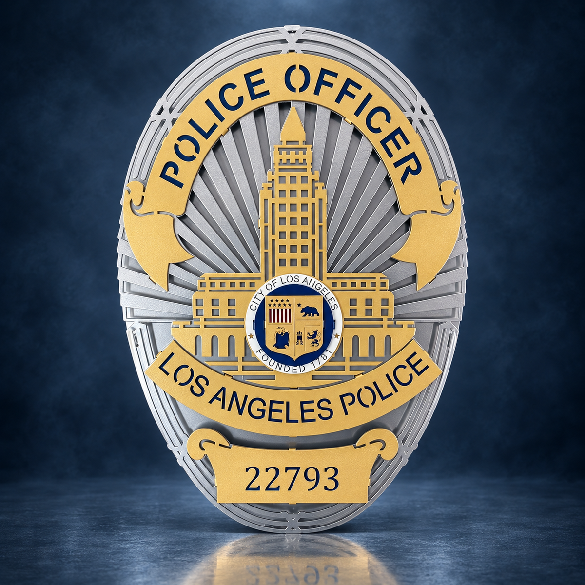 Los Angeles Police Department Badge powder-coated aluminum sign detail 8