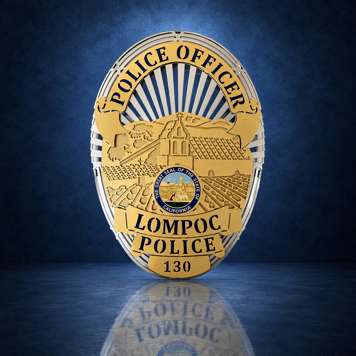 Lompoc Police Department handcrafted aluminum sign by IRONiNK