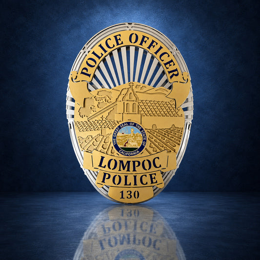 Lompoc Police Department handcrafted aluminum sign by IRONiNK