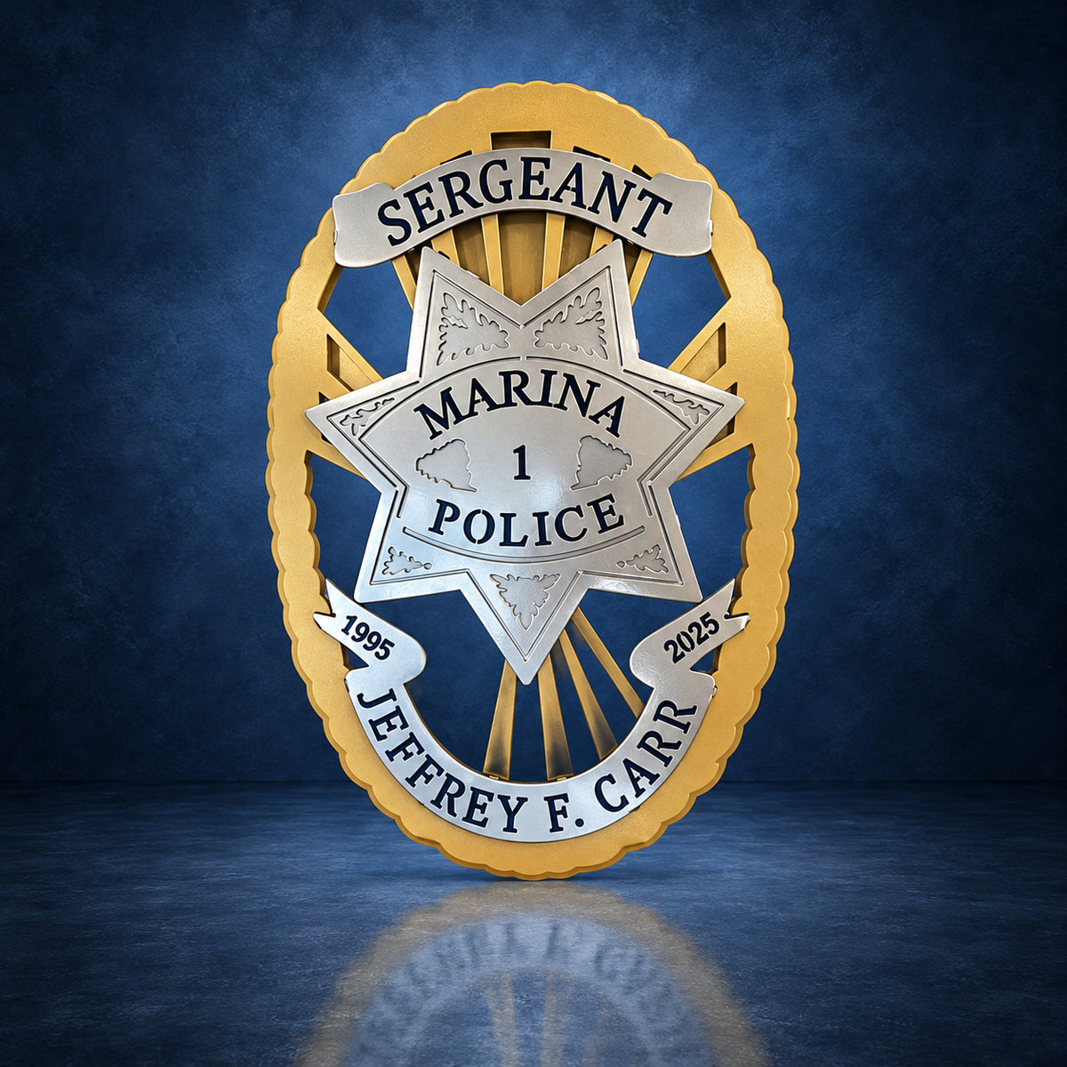 Marina Police Department handcrafted aluminum sign by IRONiNK