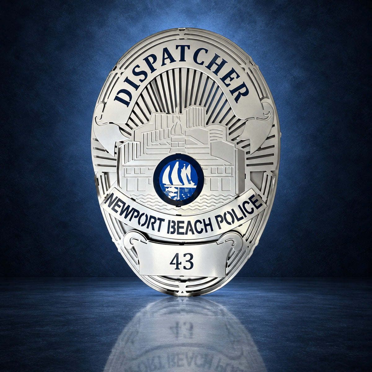 Newport Beach Police Department Badge handcrafted aluminum sign by IRONiNK