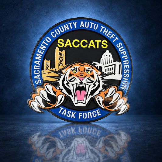 SACCATS handcrafted aluminum sign by IRONiNK