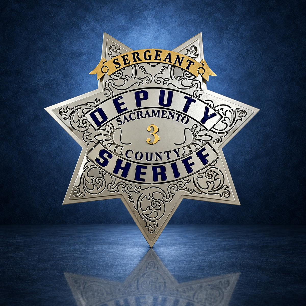 Sacramento County Sheriff Star handcrafted aluminum sign by IRONiNK
