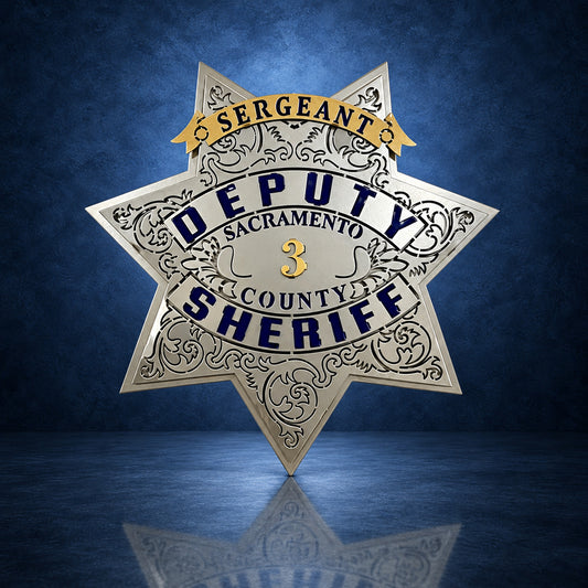 Sacramento County Sheriff Star handcrafted aluminum sign by IRONiNK