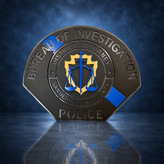 San Bernardino County DA Investigations Patch handcrafted aluminum sign by IRONiNK