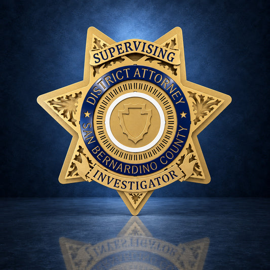 San Bernardino County DA Star handcrafted aluminum sign by IRONiNK