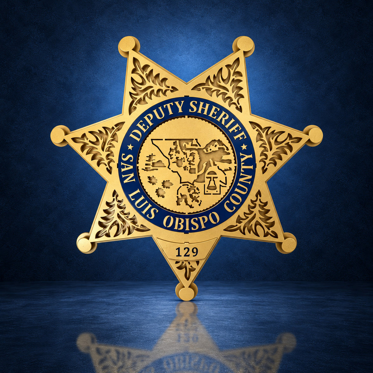 San Luis Obispo County Sheriff Star handcrafted aluminum sign by IRONiNK