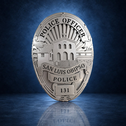 San Luis Obispo Police Department handcrafted aluminum sign by IRONiNK