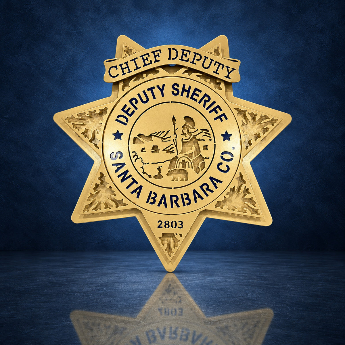 Santa Barbara County Sheriff Star handcrafted aluminum sign by IRONiNK
