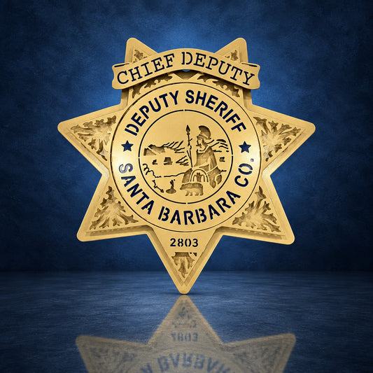 Santa Barbara County Sheriff Star handcrafted aluminum sign by IRONiNK