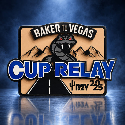 Baker to Vegas Challenge Cup Relay Sign handcrafted aluminum sign by IRONiNK