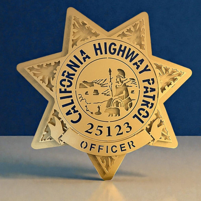Front view of officer star and California seal, California Highway Patrol Star by IRONiNK.