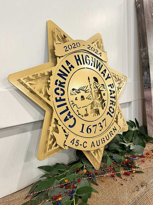Personalized Auburn CHP service star, California Highway Patrol Star by IRONiNK.