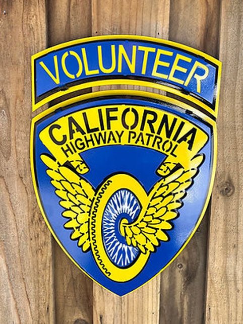 CHP volunteer patch sign on a wooden wall, CHP Non-Uniform Sign by IRONiNK.