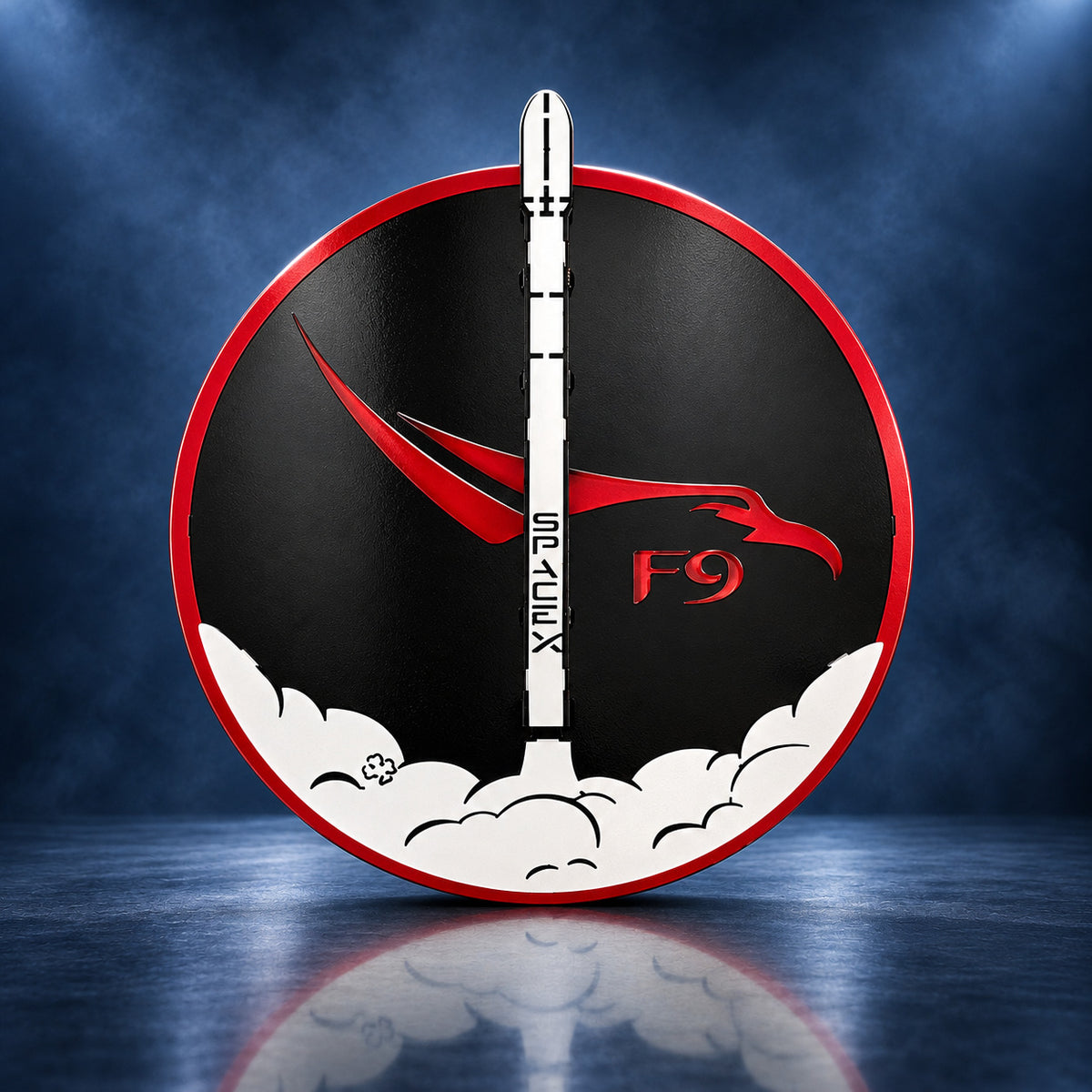 SpaceX Falcon 9 handcrafted aluminum sign by IRONiNK