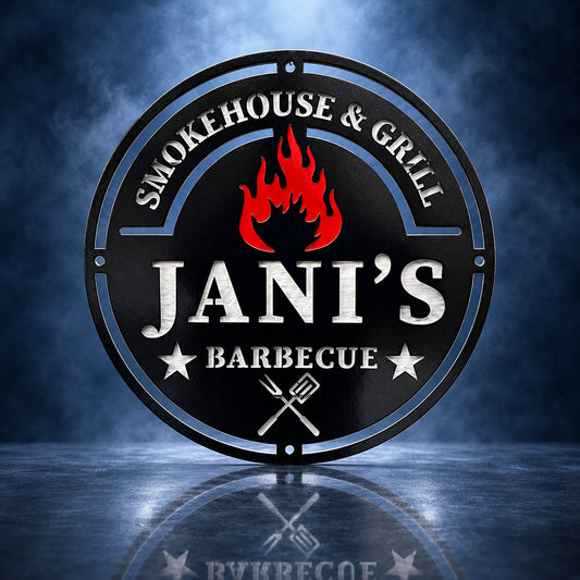 BBQ Sign handcrafted aluminum sign by IRONiNK