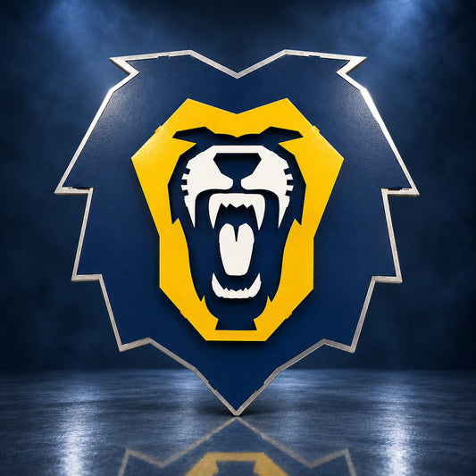 Vanguard University Lion handcrafted aluminum sign by IRONiNK