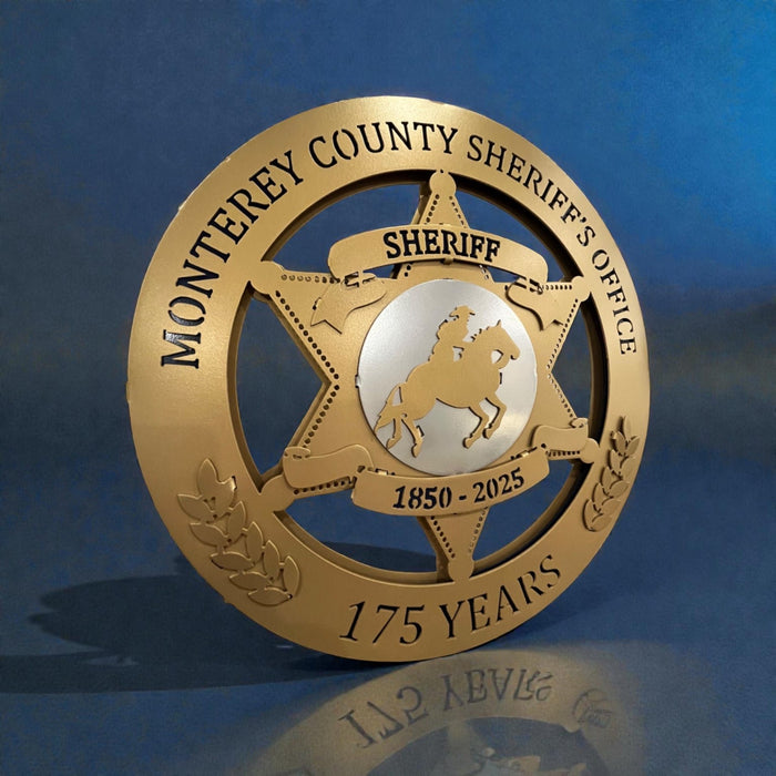 Front view of gold anniversary ring and center star, Monterey County Sheriff Star by IRONiNK.