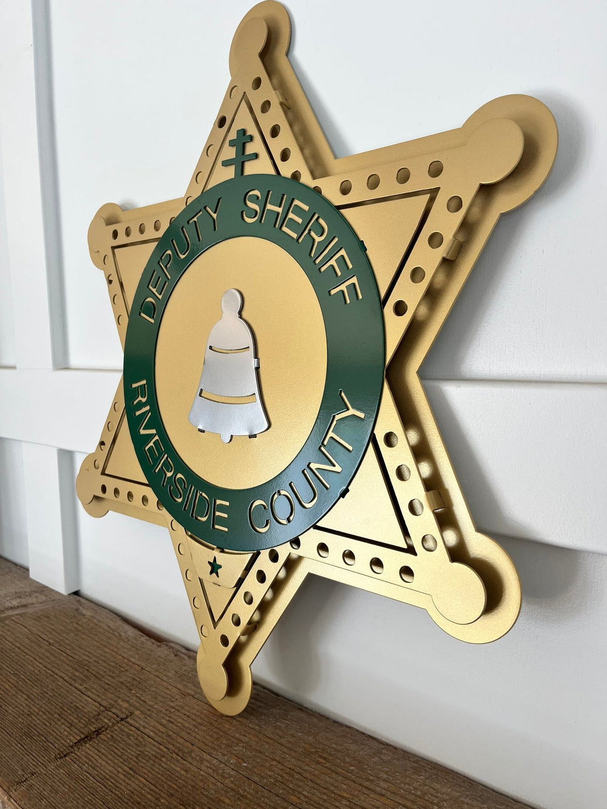 Angled view showing raised star layers, Riverside County Sheriff Star by IRONiNK.