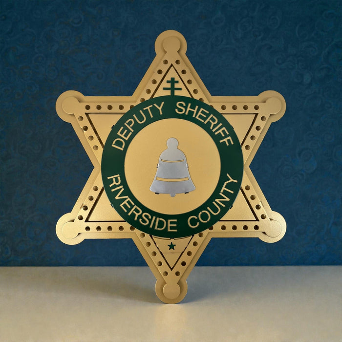 Front view against a dark blue backdrop, Riverside County Sheriff Star by IRONiNK.