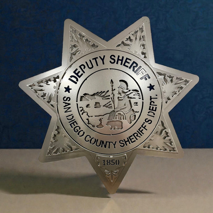 Front view of county seal and black lettering, San Diego Sheriff Star by IRONiNK.