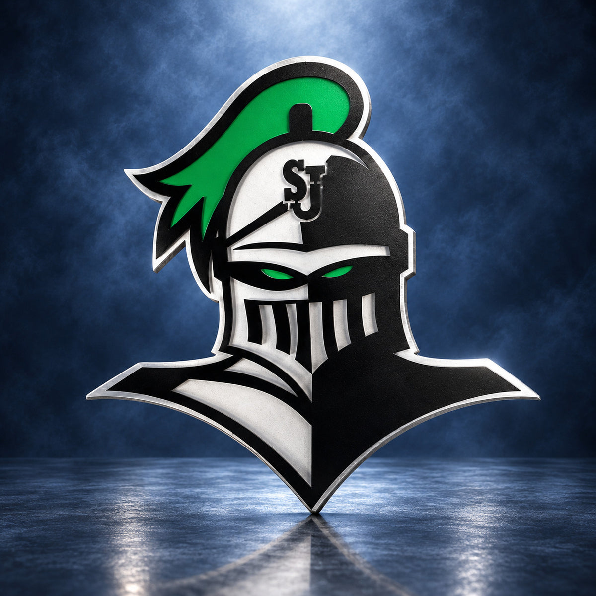 SJHS Knight handcrafted aluminum sign by IRONiNK