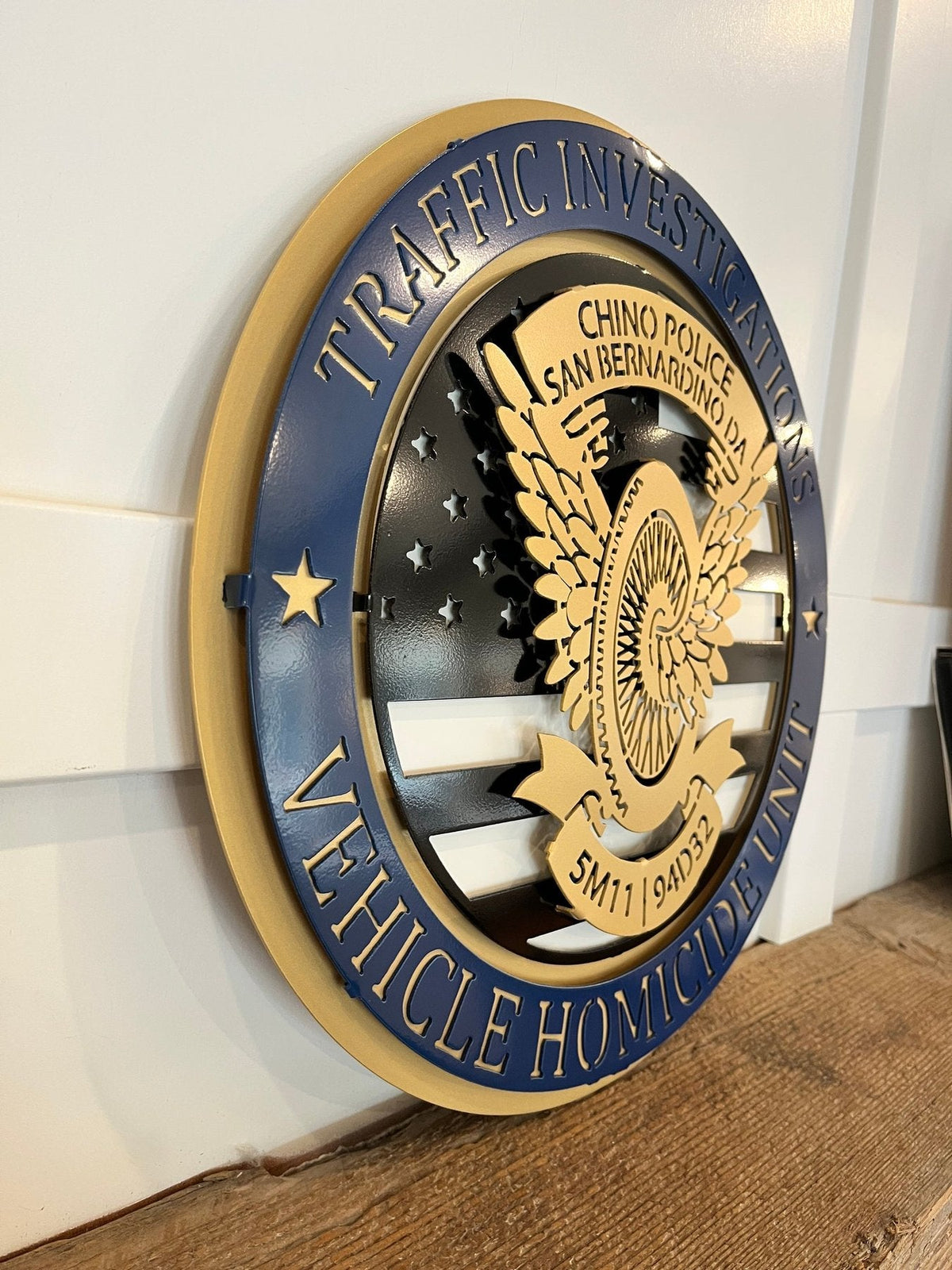 Tribute Sign: angled view of Chino traffic investigations tribute.
