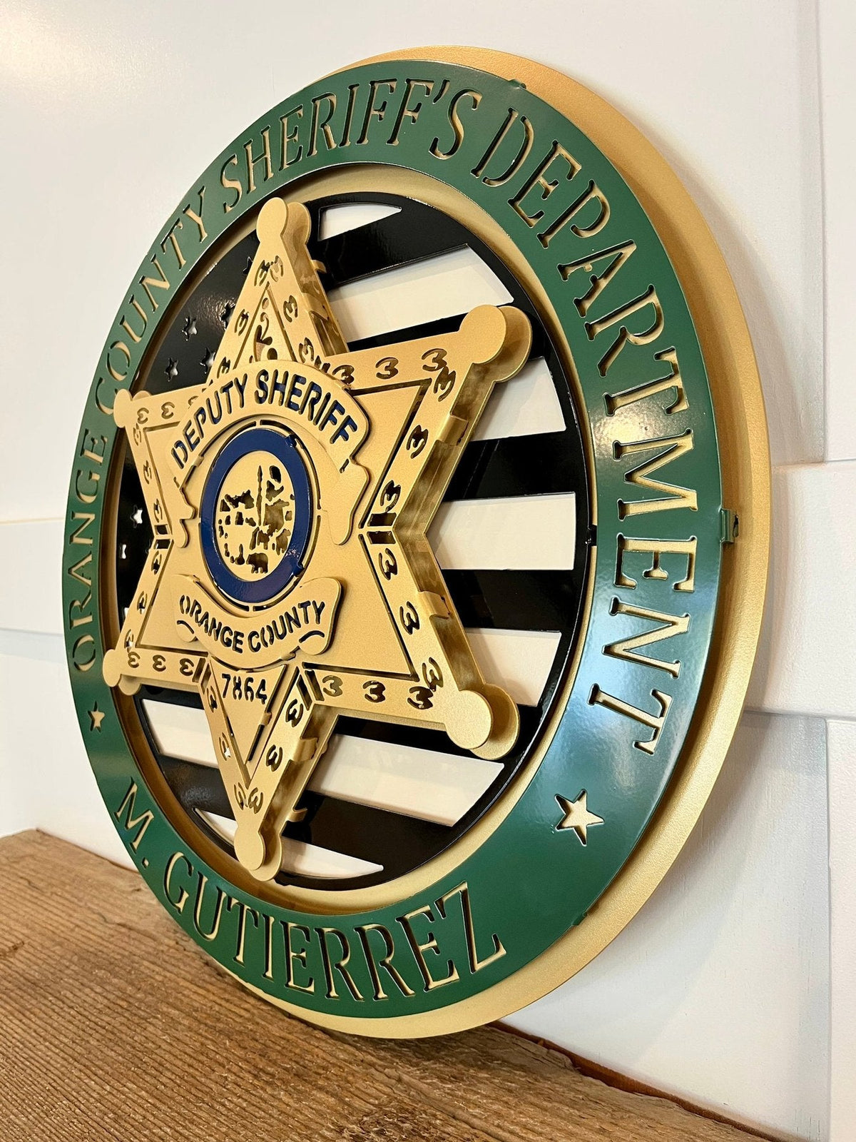 Tribute Sign: angled view of Orange County sheriff tribute.