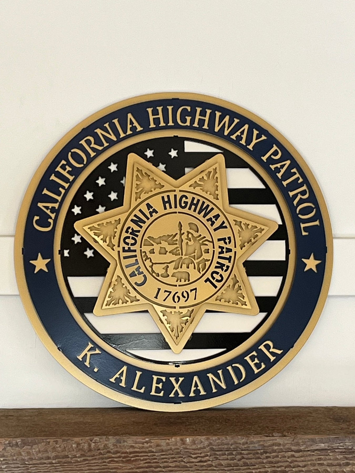 Tribute Sign: front view of personalized CHP tribute.
